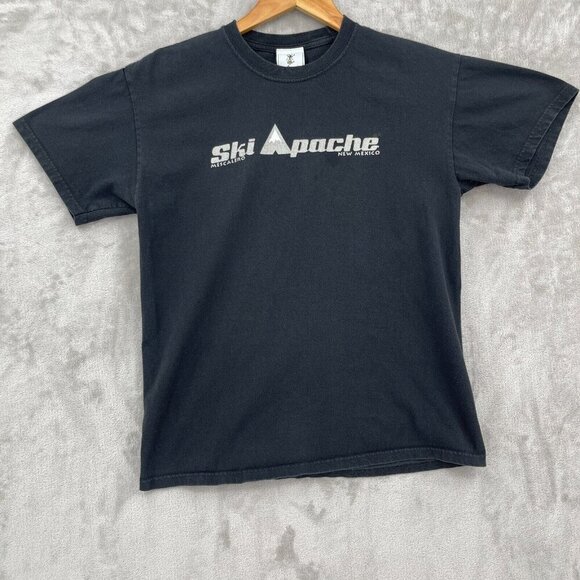 Ski Apache Vintage 90s Mescallero New Mexico Graphic Tee Black - Picture 1 of 9